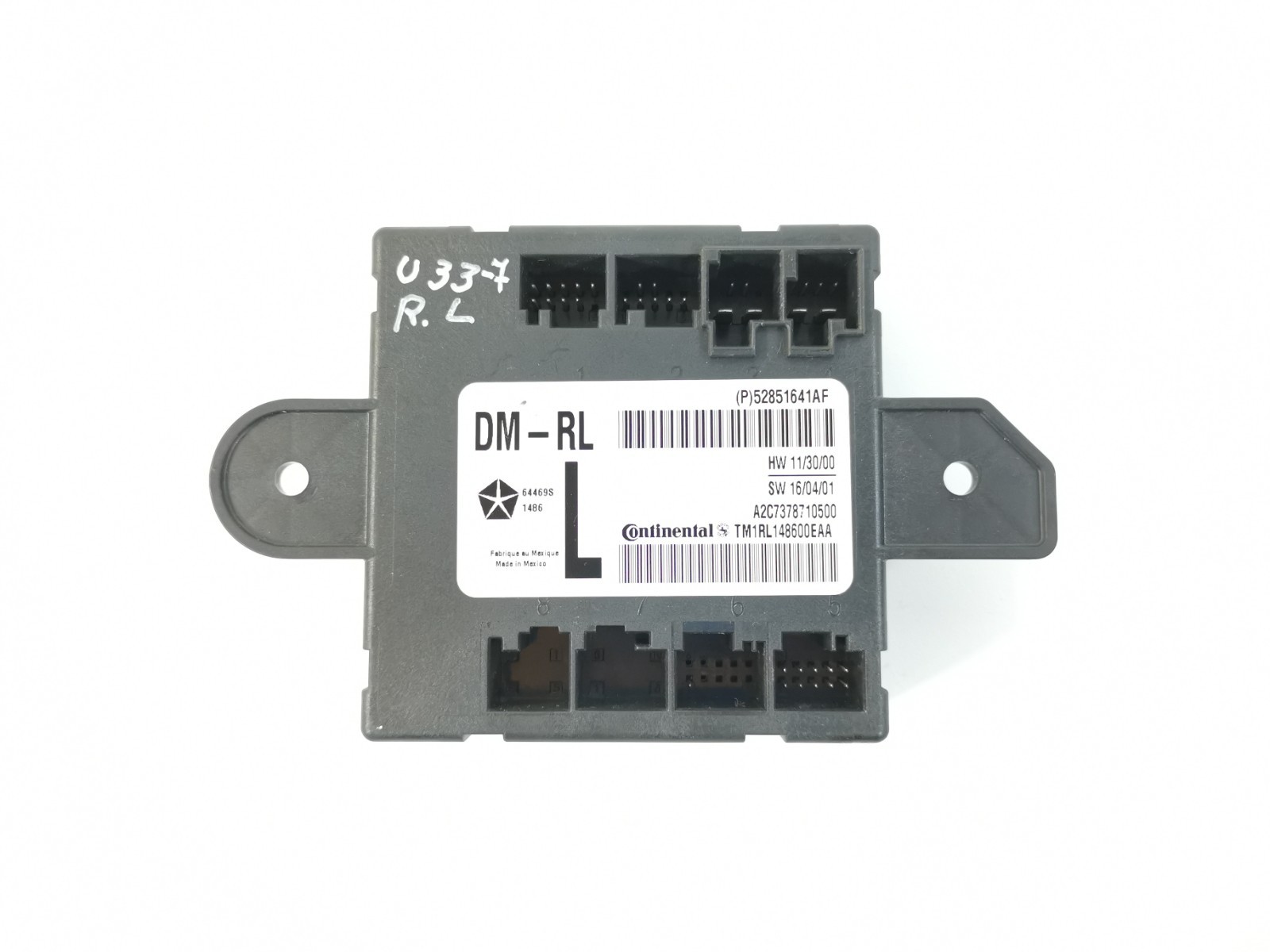 Maserati Levante 3.0 L 2017 Rear Left Door Control Module 52851641AF OEM