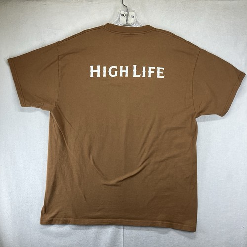 Miller High Life T-Shirt Bier Promo Kunst Herren Large Retro 80er doppelseitig Baumwolle - Bild 2 von 12