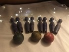 Vintage Wooden Mini Pins 8 And 3 Balls — photo 1