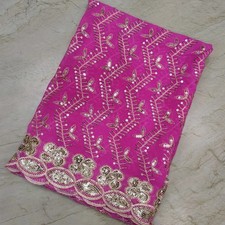 Antique Indian Bridal Dupatta Sequins Beaded Scarf Georgette Veil Stole Hijab L"