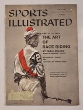 1957 Sports Illustrated June 17th Issue with Mailing Label Eddie Arcaro
