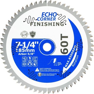 7-1/4 Inch Sliding Mitre Saw Blade, -5° Hook Angle, Fine Finish 60T, Non-St