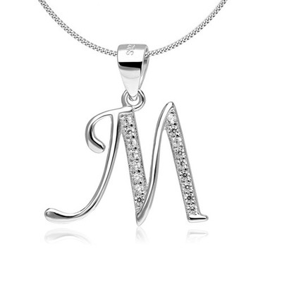 Buchstaben Kette echt 925 Silber Halskette mit Anhänger Geschenk Freundin Damen