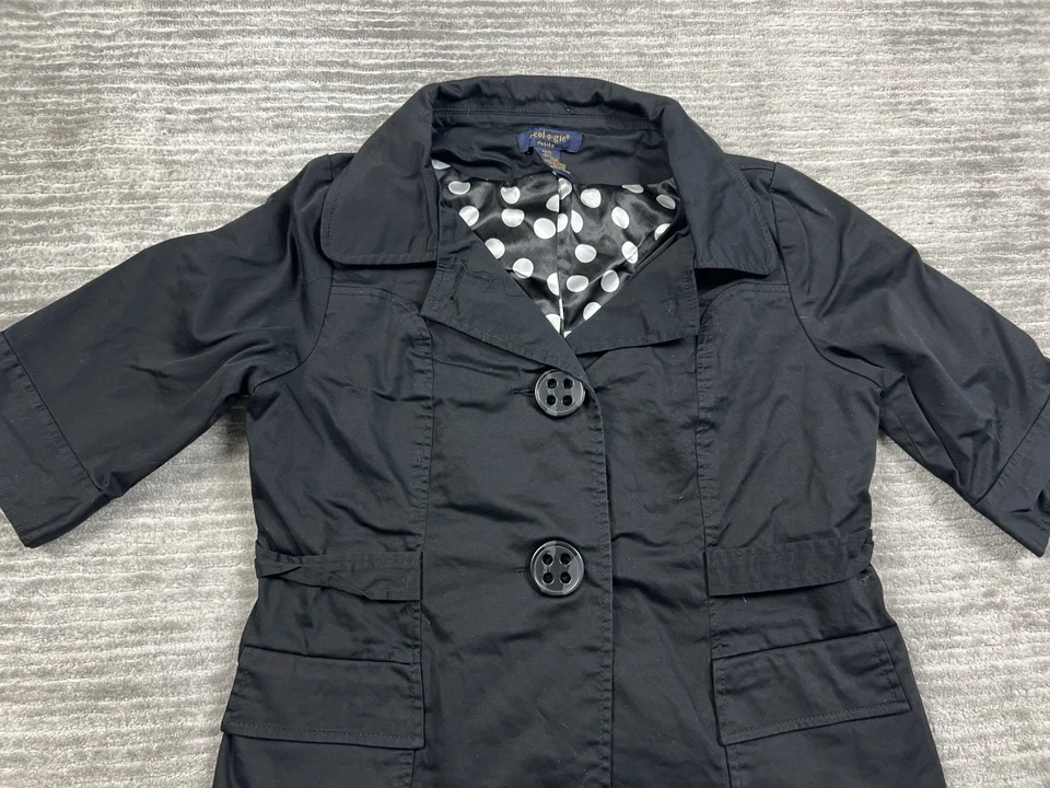 Jaqueta Ecologie Feminina Pequena Grande PL Preta Botão Frontal Meia Manga - Imagem 2 de 4