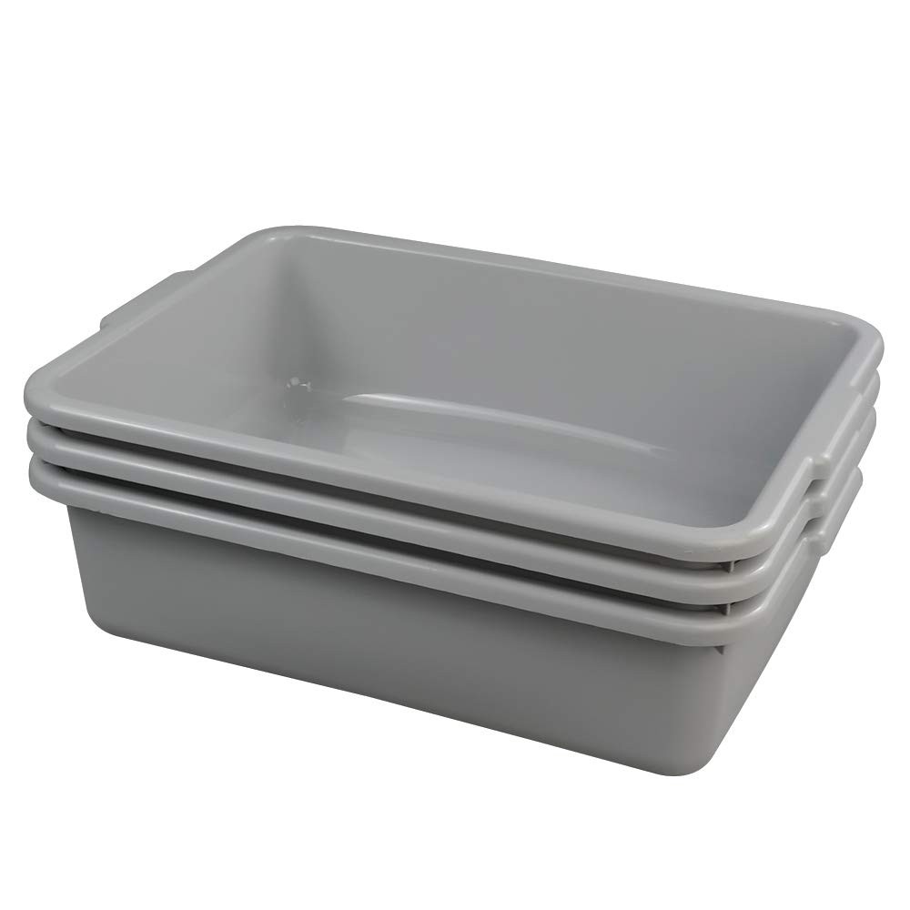 Ggbin Plastic Dish Tubs, Commercial Bus Box/Wash Basin Tote Box, grey