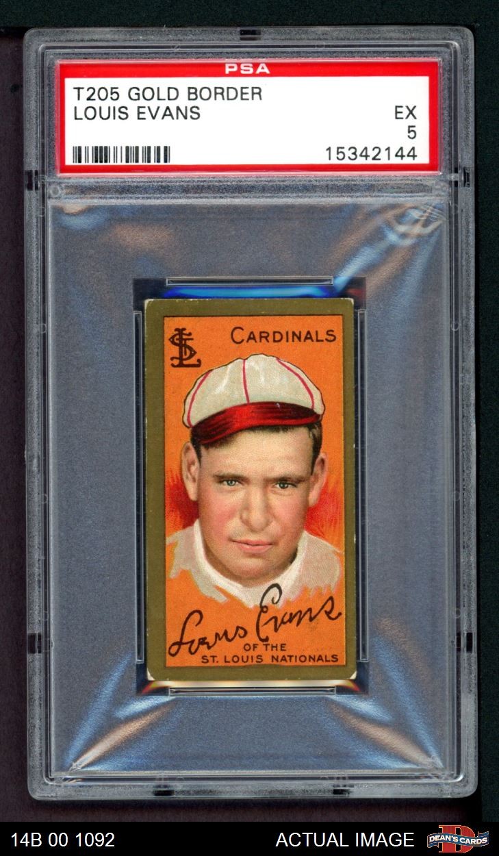 1911 T205 Louis Evans Cardinals PSA 5 - EX
