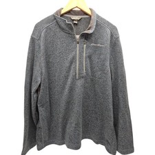 Eddie Bauer Sweater 1/4 Zip Pullover Mens XXL Blue Polyester Casual