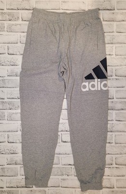 NWOT Adidas Logo Essentials Men's Joggers Light Sweatpant Gray Size Medium- READ