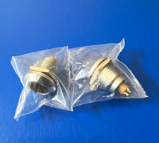 2-Pin Panel Mount Bulkhead Metal Connector Solder Contacts Silver/Gold E1