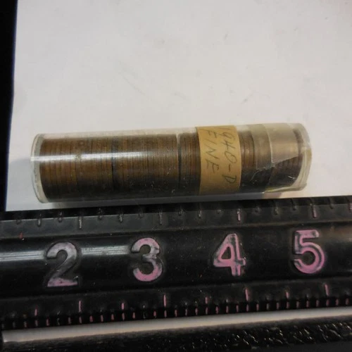 1 Roll Of 50 FINE   1940 D  Lincoln Wheat Cents 1c Pennies