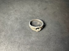 2.83g Vintage Sterling Silver 925 Claddagh Celtic Knot Ring Band M Size 7