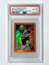 2022 Topps Chrome NHL JOHN KLINGBERG #169 ORANGE Refractor PSA-10 - Dallas STARS