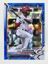 Ivan Johnson 2021 Bowman Sapphire Edition Chrome Prospect 1st #BCP-149 Reds Card