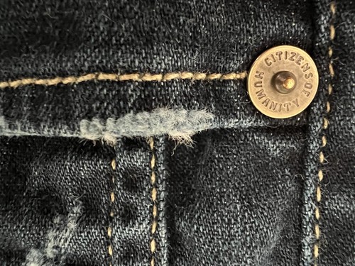 Citizens of Humanity Ava Low Rise Straight Leg Womens 27 Stretch Dark Wash Jeans - Picture 12 of 24