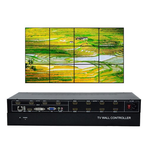 12-kanałowy kontroler ścienny do telewizora wideo 3x4 2x6 2x5 HDMI DVI VGA USB procesor wideo - Zdjęcie 1 z 5