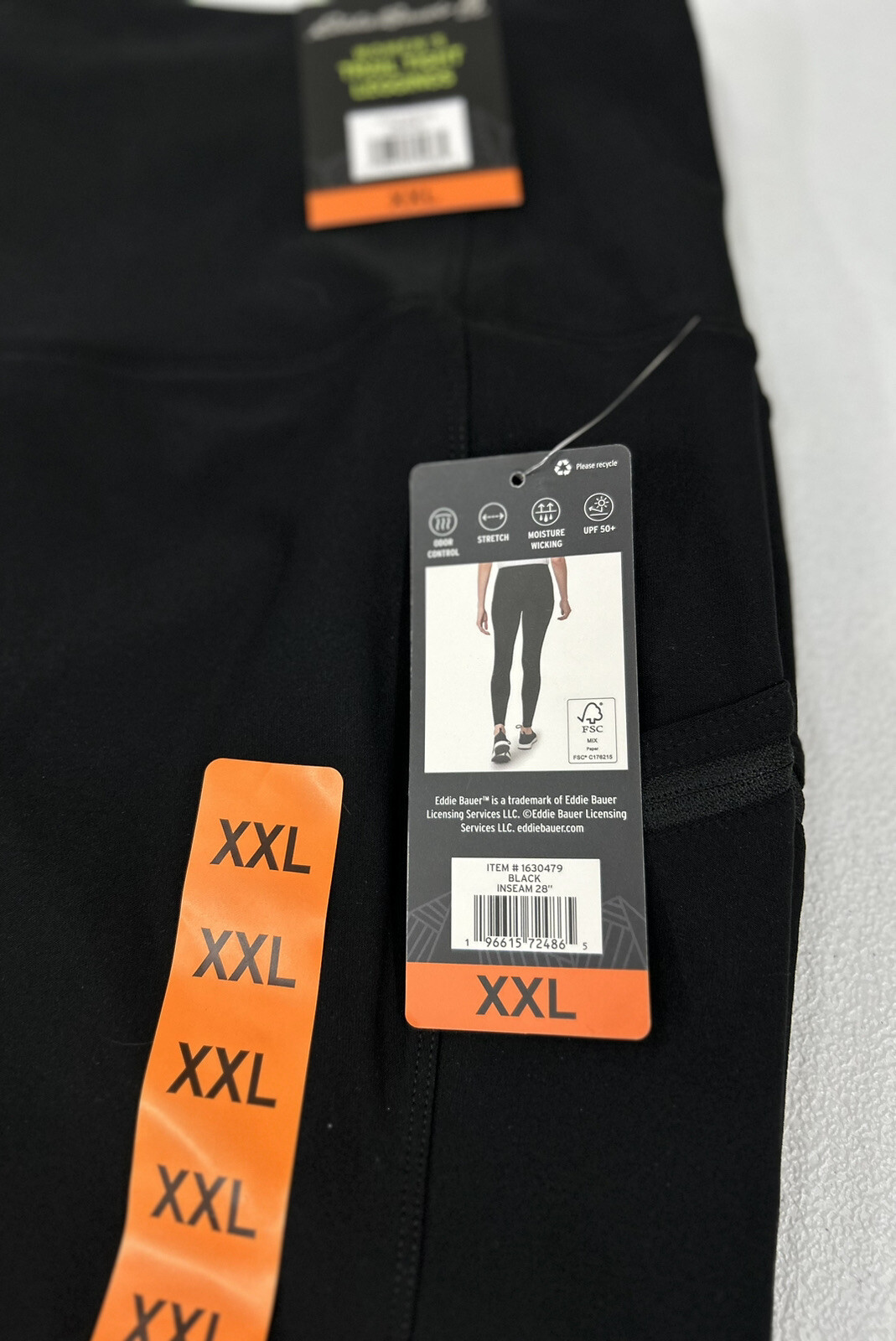 Eddie Bauer Ladies' Trail Tight Leggings with Zip Pockets, Black, XXL