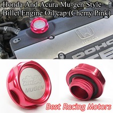 For Honda Acura Mu-gen Style Hexagon Billet Engine Oil Cap Gen-1 (Cherry Pink)