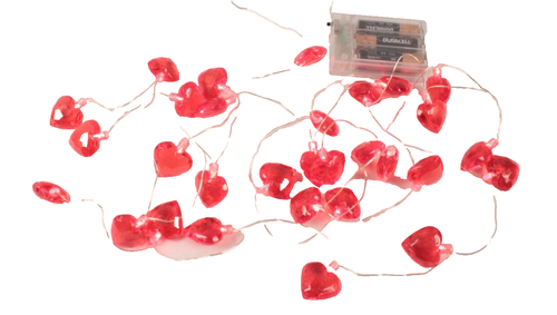 Lights Heart Valentines Day Decor 25 LED Cut Red Fairy String Battery Home Decor - 第 3/6 張圖片