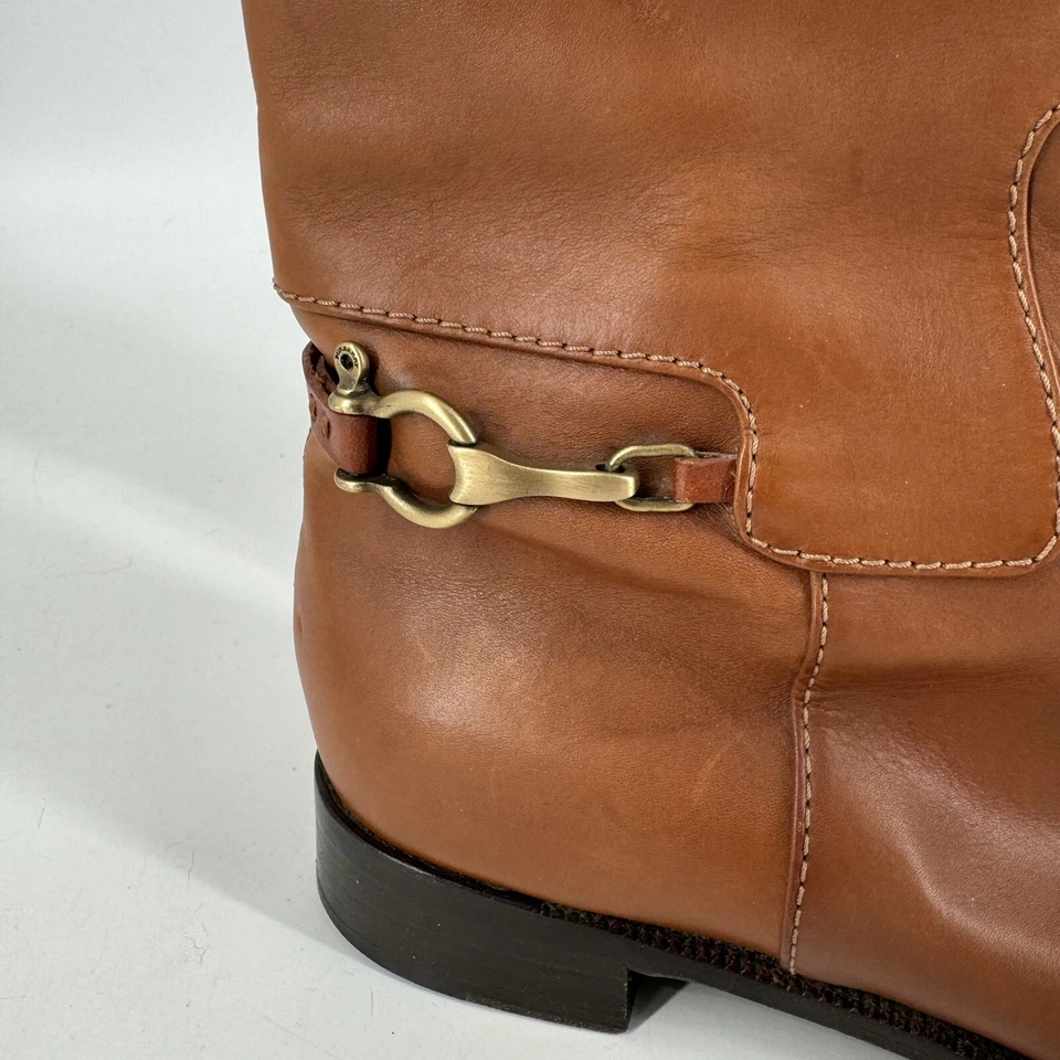 Burberry Botas Mujer’s 38 Marrón Cuero Horsebit Diseñador Tranquilo Lujo Montar Foto 3 de 4