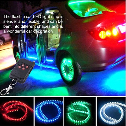 2Packs 48 RGB LED Strip Scanner Flash Lamp Bulb Light Bar Knight Rider + Remote - Picture 2 of 12