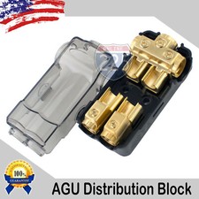 AGU FUSE GOLD DISTRIBUTION BLOCK 3 2/4 GA IN TWO 4/8 GAUGE AWG OUT 12 VOLT