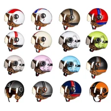 3/4 Retro Motorbike Helmet Open Face Motorcycle Helmet Scooter Helmet Men Women