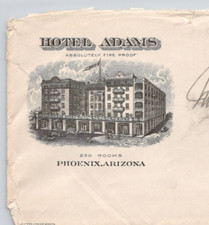 1920s Hotel Adams 250 Rooms Phoenix AZ Advertising Cover