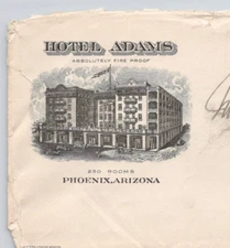 1920s Hotel Adams 250 Rooms Phoenix AZ Advertising Cover
