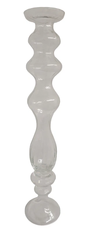 Vaso Decorativo Fiori Porta Candela BIG IVV in Vetro Trasparente Ottico 85 cm, fotografia 5 di 8