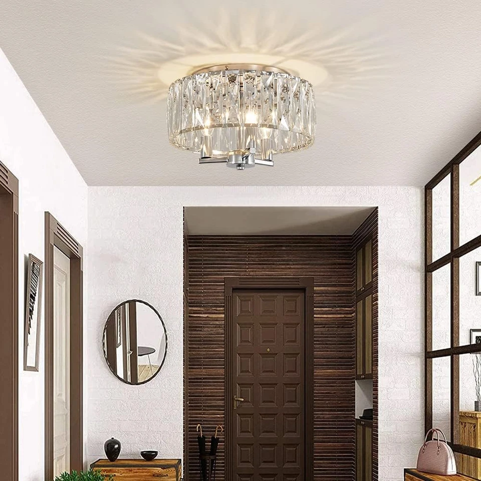 Lámpara de techo de montaje empotrado de cristal CL002C K9, perfecta para sala de estar, ser Foto 4 de 4