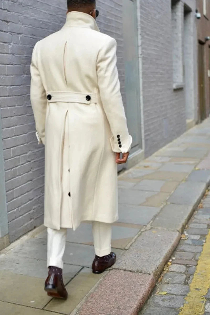 Cream trench coat mens sale
