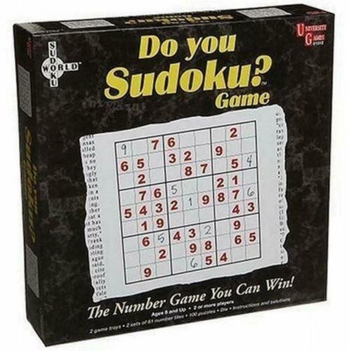 BOHS Wooden Sudoku Board Game with Drawer - with Book of 100 Sudoku Puzzles  for Adults - Brain Teaser Desktop Toys