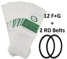 12 Bags for Eureka Style F&G Vacuum Cleaner F G Sanitaire Commercial + 2 Belts