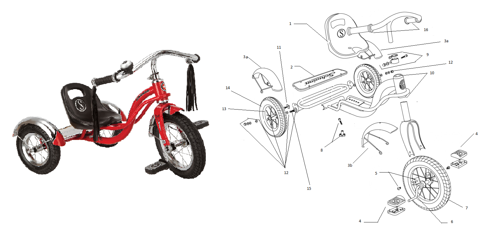 schwinn trike parts