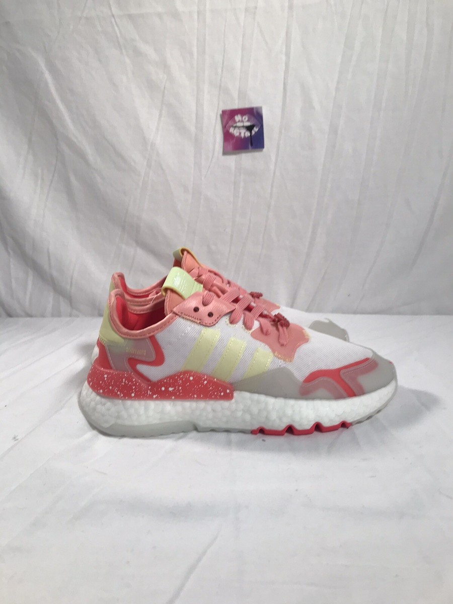 Adidas Nite Jogger Boost Running Shoes Women's WHITE PINK FX3815 Sneakers
