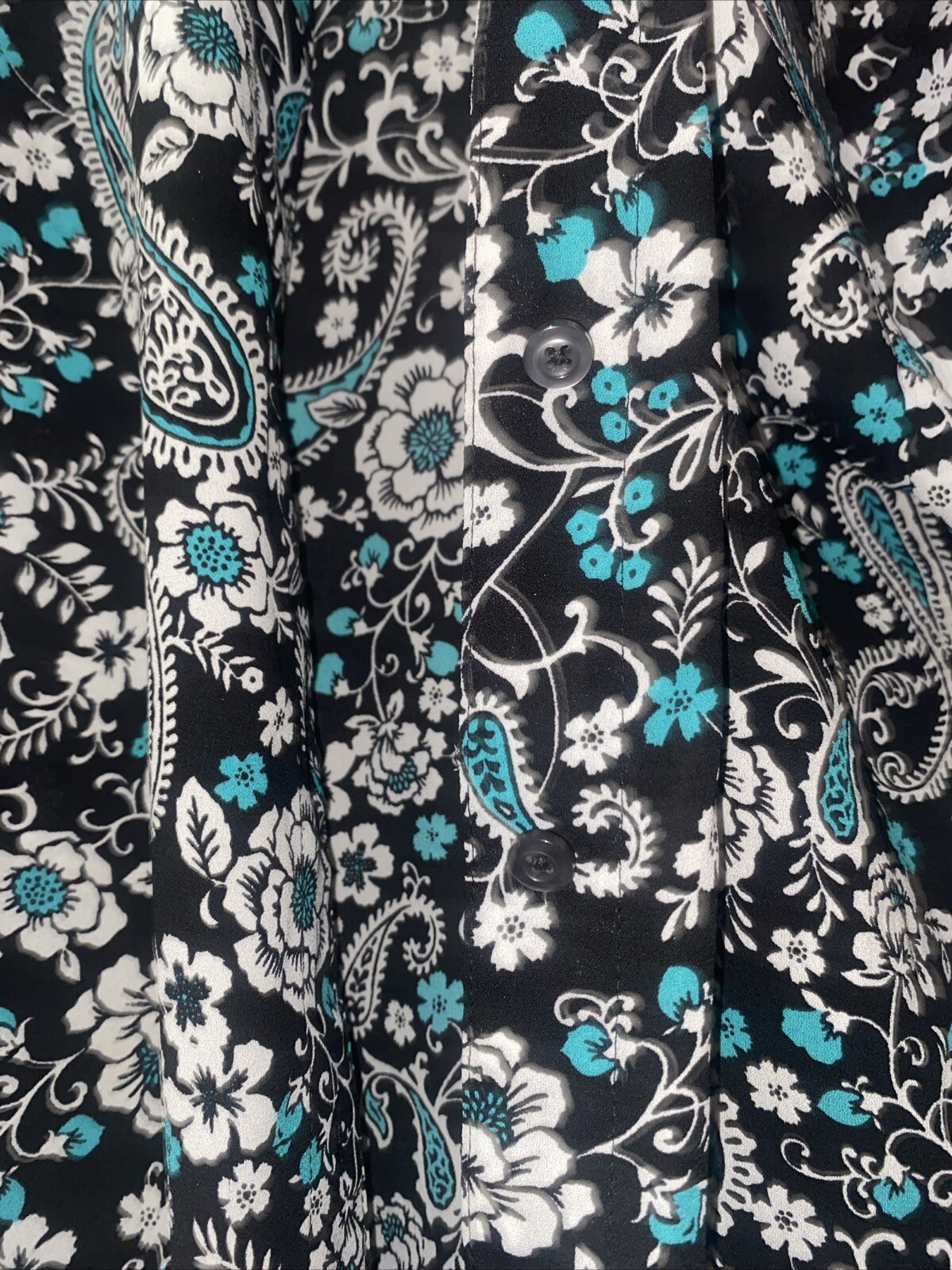 Talbots Womens Floral Pattern Button Up Top Blous… - image 2