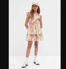 New girl's XS S  Gap x LoveShackFancy kids floral flutter sleeve mini dress