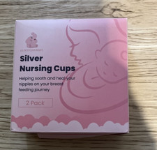 Original 999 Pure Silver Nursing Cups with Silicone Pads NEW