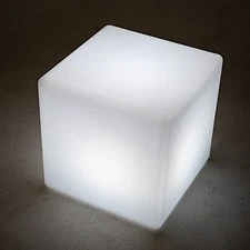 ASSORTED 16" Light Up CUBE STOOL Cordless LED Furniture Party Events Decorations