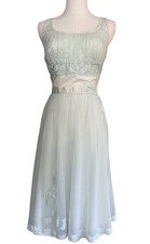 VTG Shadowline Milkmaid Empire Chiffon Lace Nightgown Fairy Coquette Regency M