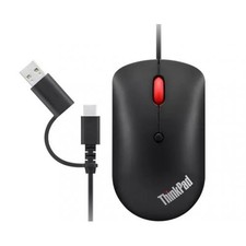 Lenovo ThinkPad USB-C Wired Compact Mouse - Optical Sensor - Cable Connectivity