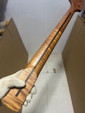 AAA 4 string 20 Frets Roasted Flame Maple 30inch short scale Bass Guitar Neck