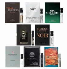 Men’s Designer Fragrance Sampler – 8 Vial Set, Fresh Wood Spicy Cologne Mix