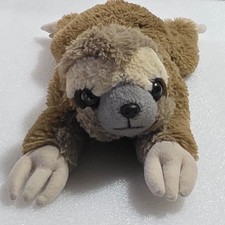 FAO Schwarz SLOTH Brown Lying Down 2020 Plush Stuffed Animal Toy 14"