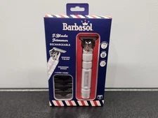 Barbasol CBT1-6002-SLV T-Blade Trimmer Rechargeable Zero Gapped 4 Guide Combs