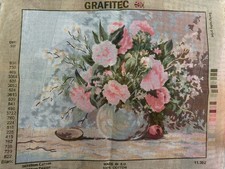 Grafitec Printed needlepoint canvas 50 x 60 cm Canvas Only Pink Roses