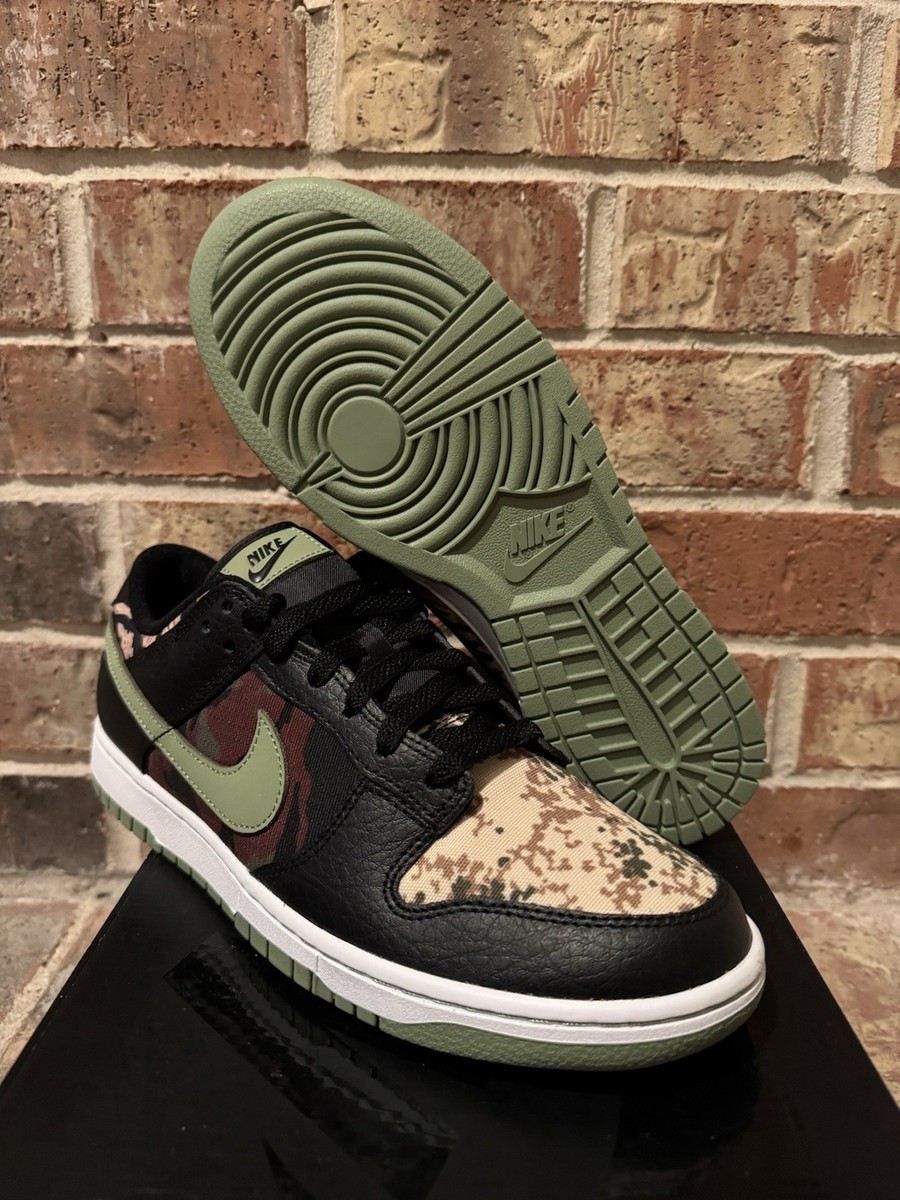 nike dunk black oil green
