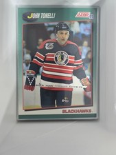 1991 Score John Tonelli #17T Chicago Blackhawks NHL Hockey Card NM