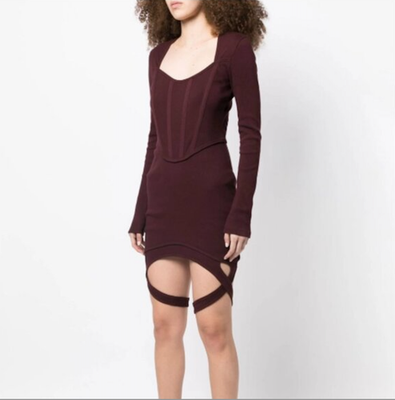 knee length dresses for ladies Dion Lee Beige Mesh Corset Mini Dress - BOPF main image 1