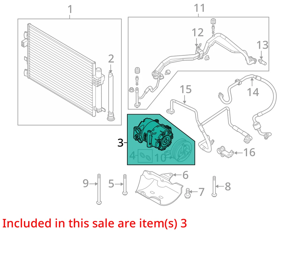 Ford Focus 2013 compresor de aire acondicionado 2,0 L usado 83 k millas OEM 682-01065 C25840 Foto 3 de 4